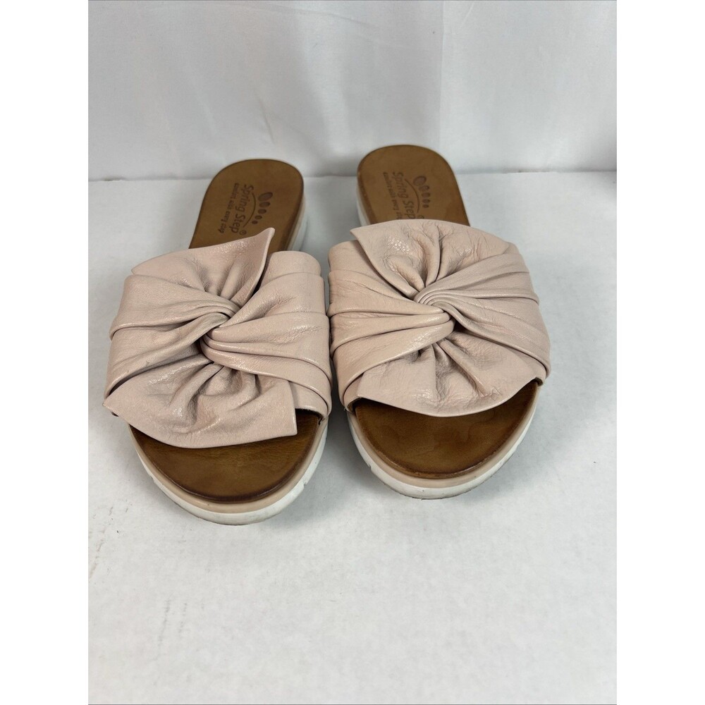 Women’s Size UK 37/US 6.5 Spring Step Lavona leather slide sandals Pink Comfy